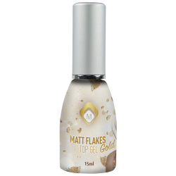 104023 - PMatte Flakes Top Gel Gold 15 ml